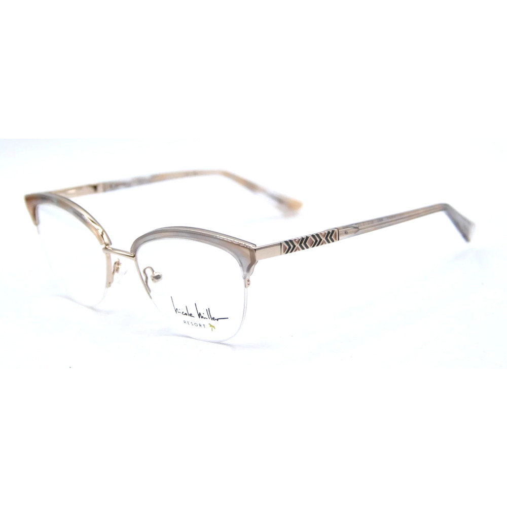 NICOLE MILLER RESORT MALLORCA C01 CLEAR BROWN AUTHENTIC EYEGLASS FRAMES 51-18 - Picture 4 of 4